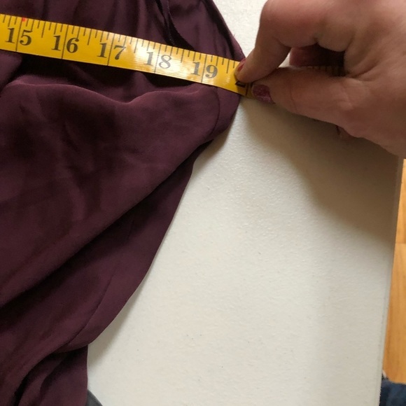 Diane Von Furstenberg DVF 12 burgundy sleeveless V-neck faux wrap semi sheer - Picture 8 of 16